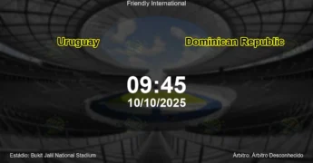Palpite e análise do jogo Uruguay vs Dominican Republic pela Friendly International