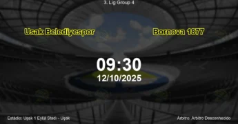 Palpite e análise do jogo Usak Belediyespor vs Bornova 1877 pela 3. Lig Group 4