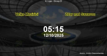 Palpite e análise do jogo Velke Mezirici vs Zdar nad Sazavou pela 4. Liga - Group D
