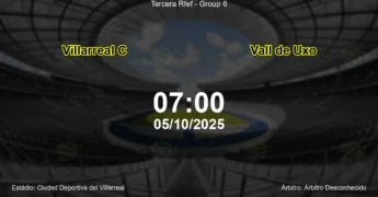 Palpite e análise do jogo Villarreal C vs Vall de Uxo pela Tercera Rfef - Group 6