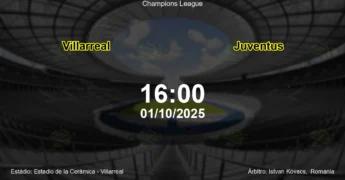 Palpite e análise do jogo Villarreal vs Juventus pela Champions League