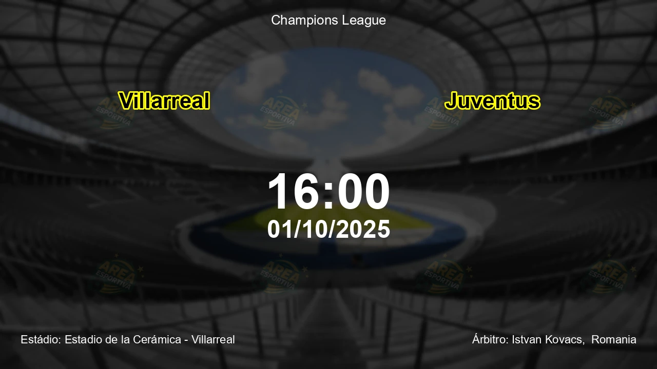 Palpite e análise do jogo Villarreal vs Juventus pela Champions League