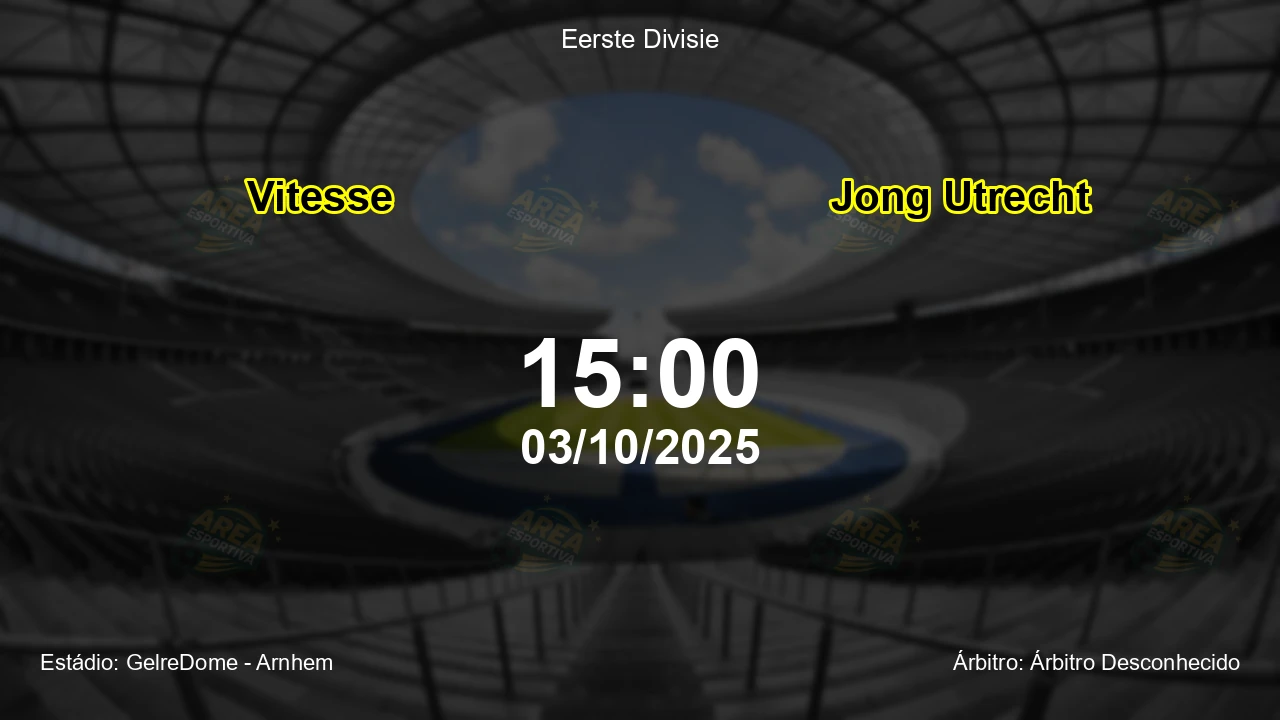 Palpite e análise do jogo Vitesse vs Jong Utrecht pela Eerste Divisie