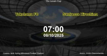 Palpite e análise do jogo Yokohama FC vs Sanfrecce Hiroshima pela Ybc Levain Cup
